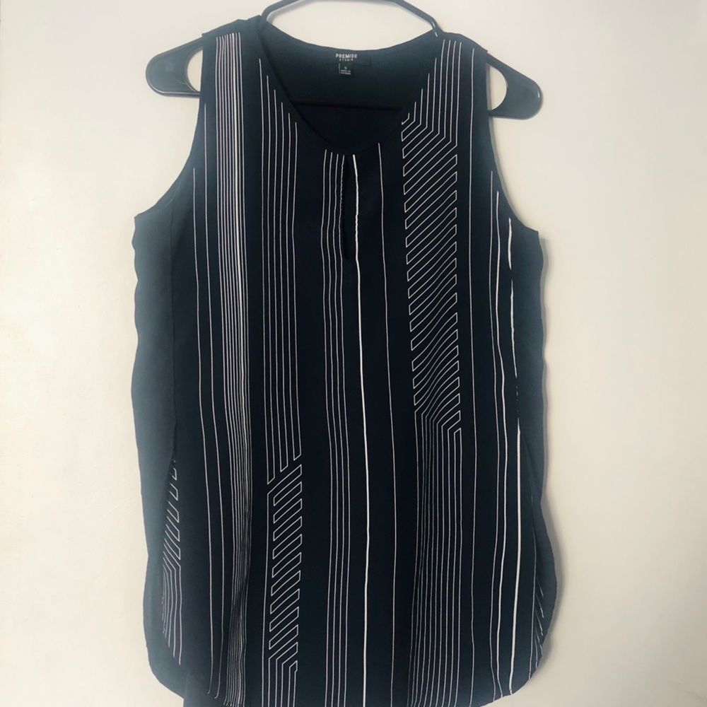 PREMISE - Striped Navy Tank Top